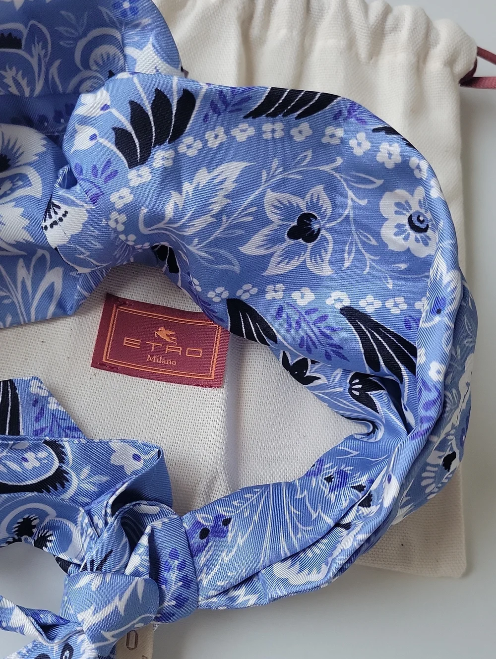 Etro Blue Floral Silk Headband